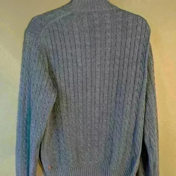 Izod sweater 3/4 zip cable knit periwinkle blue. Men's size small. - Picture 6 of 6